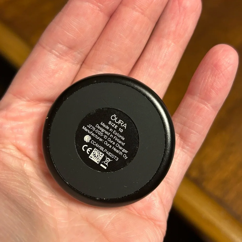 Oura Silver and Black Wearable Charger